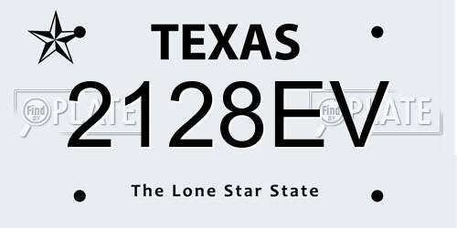 2128EV Texas License Plate