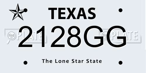 2128GG Texas License Plate
