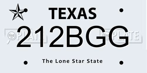 212BGG Texas License Plate