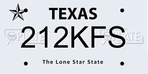 212KFS Texas License Plate