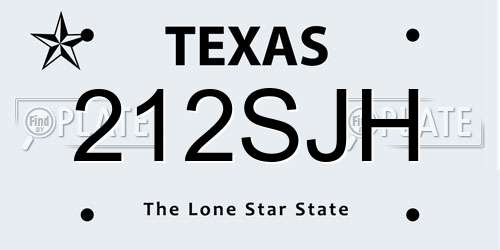 212SJH Texas License Plate