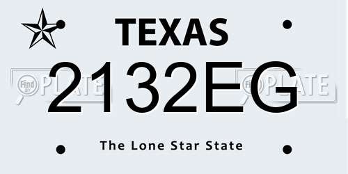 2132EG Texas License Plate