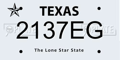 2137EG Texas License Plate