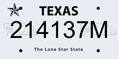 214137M Texas License Plate