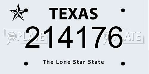 214176 Texas License Plate