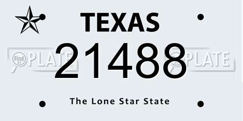 21488 Texas License Plate
