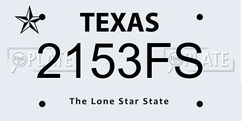2153FS Texas License Plate