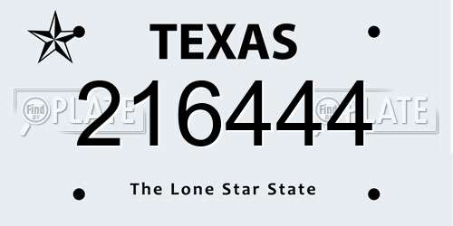 216444 Texas License Plate