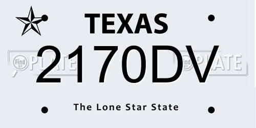 2170DV Texas License Plate