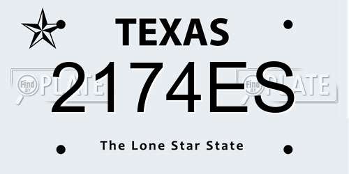 2174ES Texas License Plate