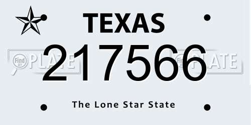217566 Texas License Plate