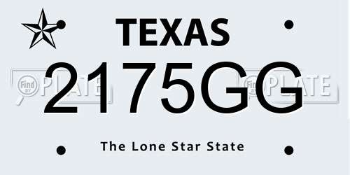 2175GG Texas License Plate