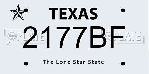 2177BF Texas License Plate