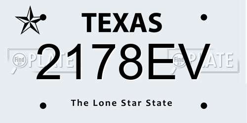2178EV Texas License Plate