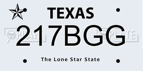 217BGG Texas License Plate