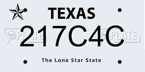 217C4C Texas License Plate