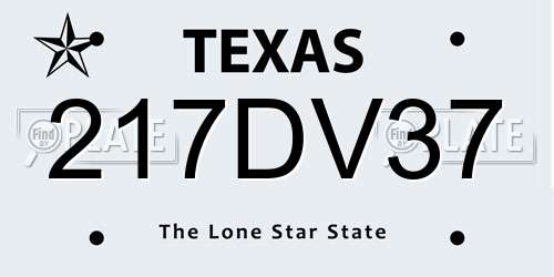 217DV37 Texas License Plate