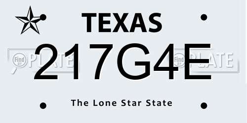 217G4E Texas License Plate