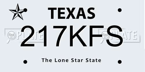 217KFS Texas License Plate