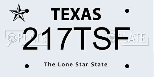217TSF Texas License Plate