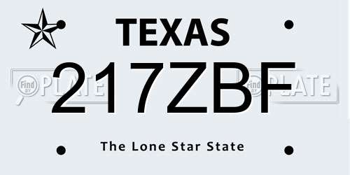 217ZBF Texas License Plate