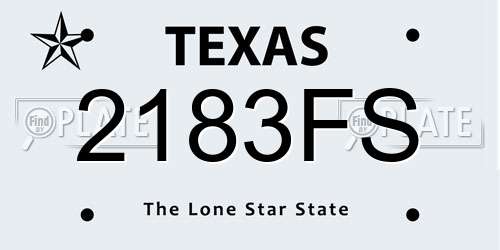 2183FS Texas License Plate