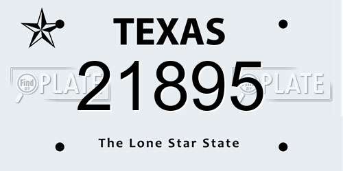 21895 Texas License Plate