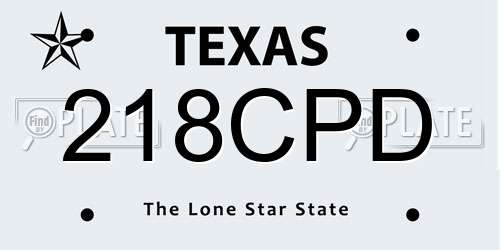 218CPD Texas License Plate