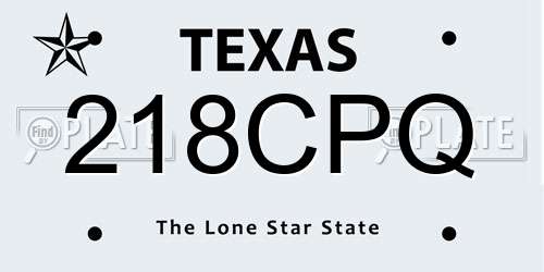 218CPQ Texas License Plate