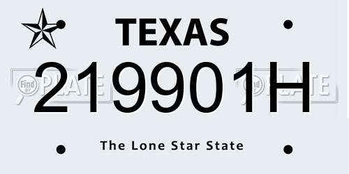 219901H Texas License Plate