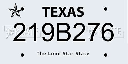 219B276 Texas License Plate