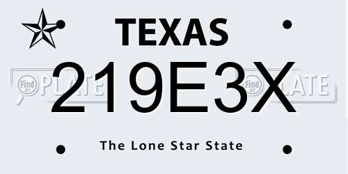 219E3X Texas License Plate
