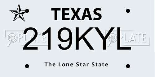219KYL Texas License Plate
