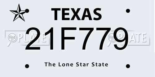 21F779 Texas License Plate