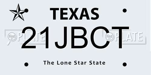 21JBCT Texas License Plate