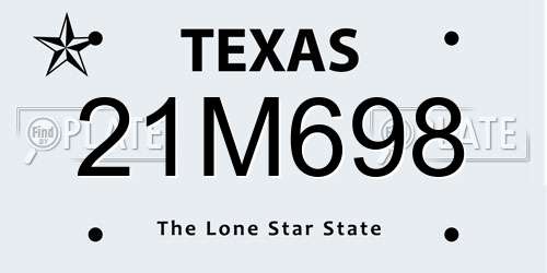 21M698 Texas License Plate