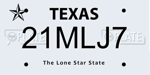 21MLJ7 Texas License Plate