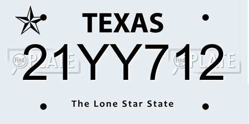 21YY712 Texas License Plate