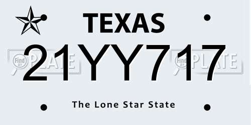 21YY717 Texas License Plate