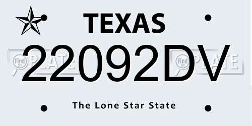 22092DV Texas License Plate