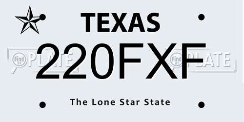 220FXF Texas License Plate