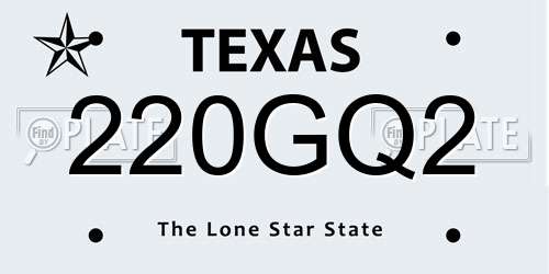 220GQ2 Texas License Plate