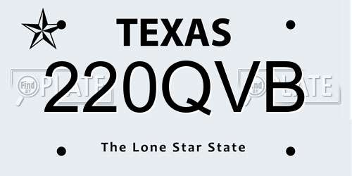 220QVB Texas License Plate