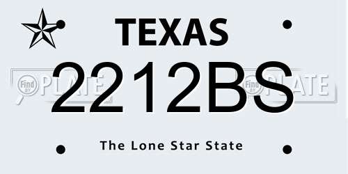 2212BS Texas License Plate