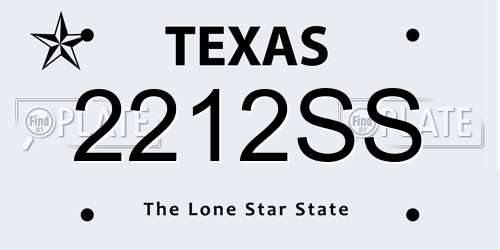 2212SS Texas License Plate