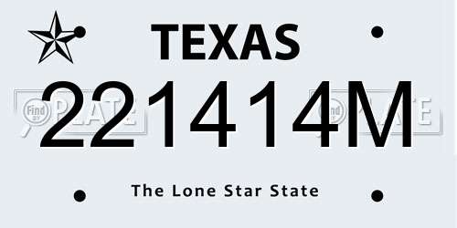 221414M Texas License Plate