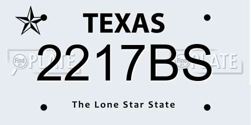 2217BS Texas License Plate
