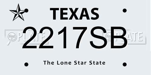2217SB Texas License Plate