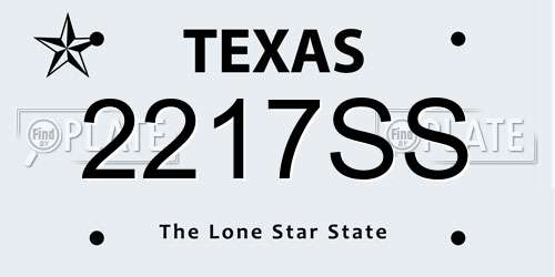 2217SS Texas License Plate