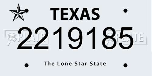 2219185 Texas License Plate